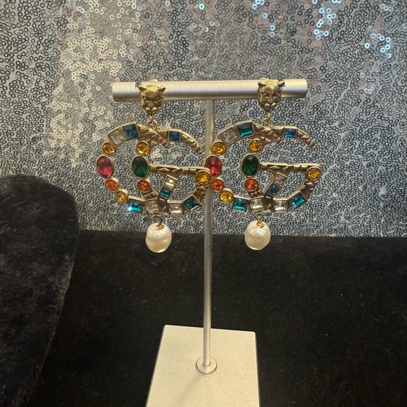 Gucci Multicolor Gemstone Earrings with Pearls - Picture 2 of 6